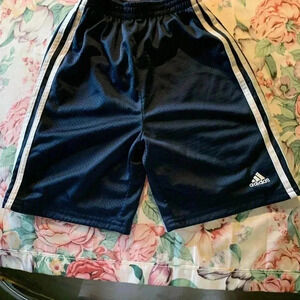 Adidas Boys Sport Shorts Size 7 Shade Black & White Stripes